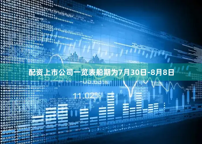 配资上市公司一览表船期为7月30日-8月8日