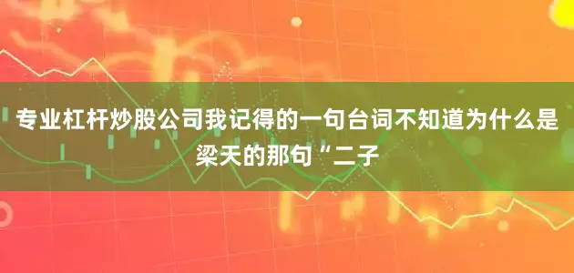 专业杠杆炒股公司我记得的一句台词不知道为什么是梁天的那句“二子
